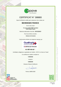 Certificat Qualiopi processus certifié